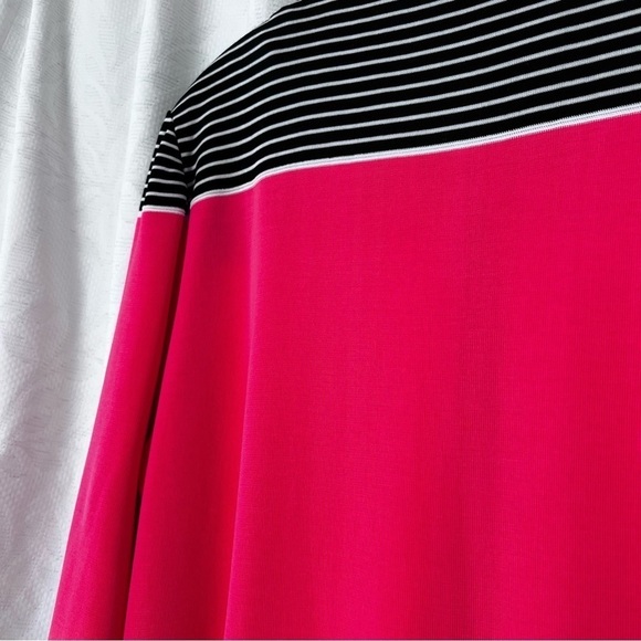 Ming Wang Long Cardigan In Coral, Black and White size 1X - Picture 6 of 9